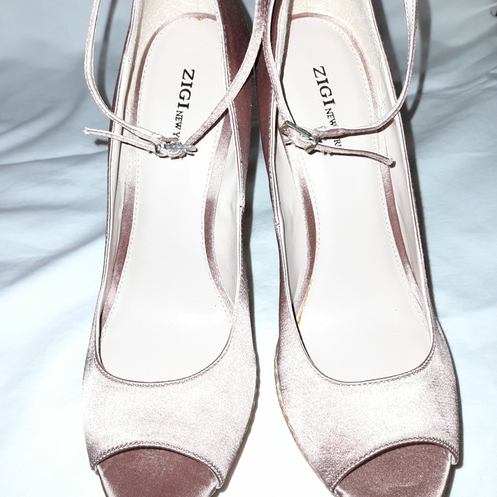 Zigisoho satin high heels wedges